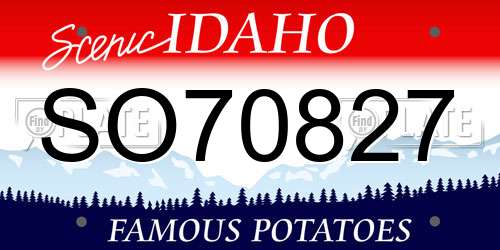 SO70827 Idaho License Plate