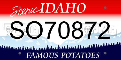SO70872 Idaho License Plate