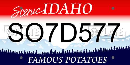 SO7D577 Idaho License Plate