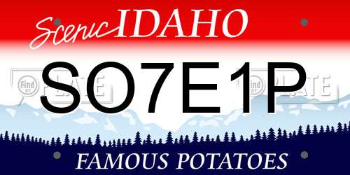 SO7E1P Idaho License Plate