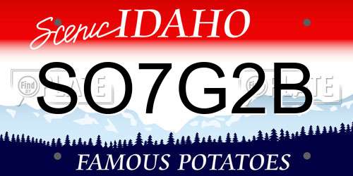 SO7G2B Idaho License Plate
