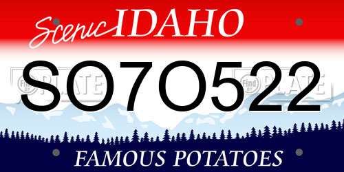 SO7O522 Idaho License Plate