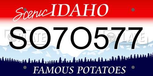 SO7O577 Idaho License Plate