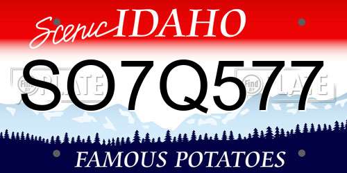 SO7Q577 Idaho License Plate