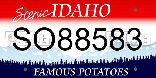 SO88583 Idaho License Plate