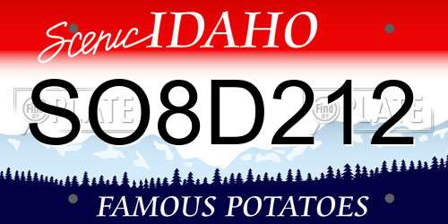 SO8D212 Idaho License Plate