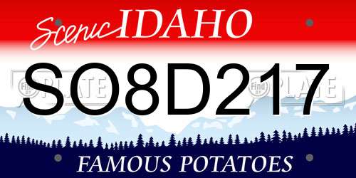 SO8D217 Idaho License Plate