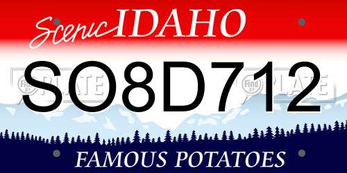 SO8D712 Idaho License Plate