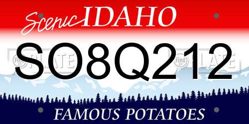 SO8Q212 Idaho License Plate
