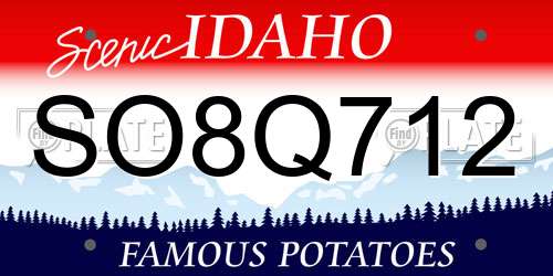SO8Q712 Idaho License Plate