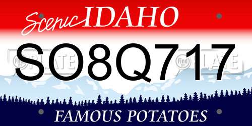 SO8Q717 Idaho License Plate