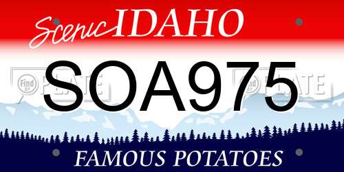 SOA975 Idaho License Plate