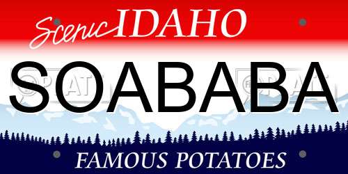 SOABABA Idaho License Plate