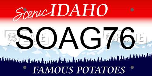 SOAG76 Idaho License Plate