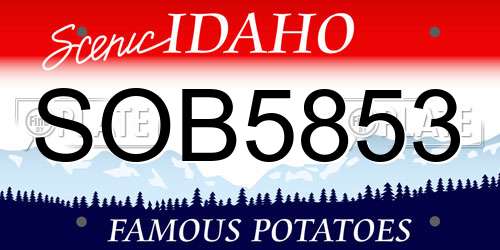 SOB5853 Idaho License Plate