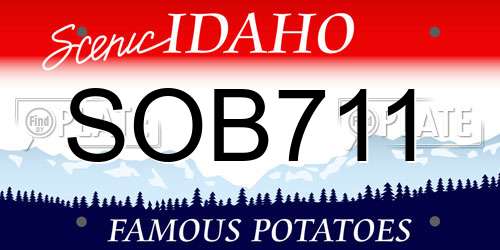 SOB711 Idaho License Plate
