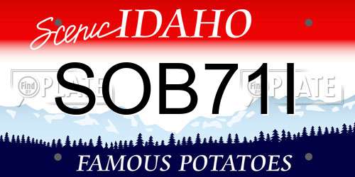 SOB71I Idaho License Plate
