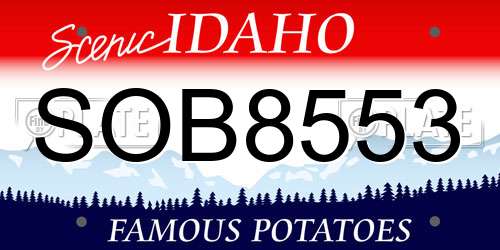 SOB8553 Idaho License Plate