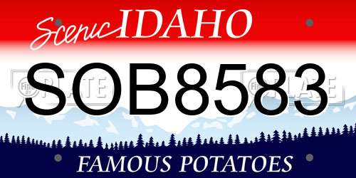 SOB8583 Idaho License Plate