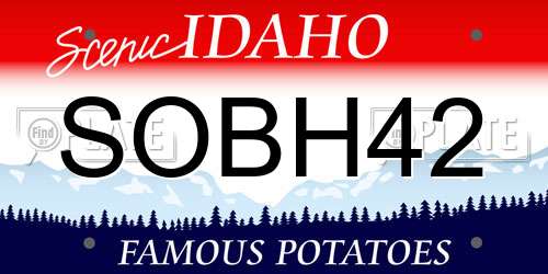 SOBH42 Idaho License Plate