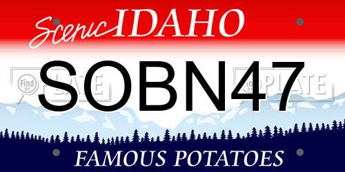SOBN47 Idaho License Plate
