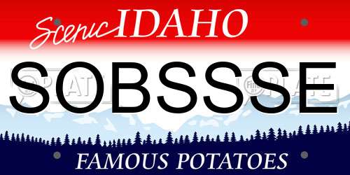 SOBSSSE Idaho License Plate