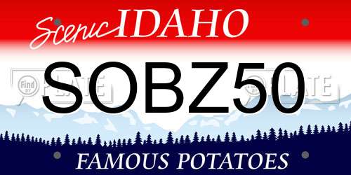 SOBZ50 Idaho License Plate