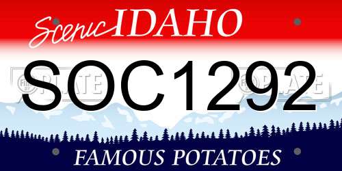 SOC1292 Idaho License Plate