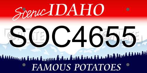SOC4655 Idaho License Plate