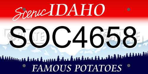 SOC4658 Idaho License Plate