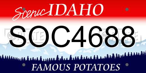 SOC4688 Idaho License Plate
