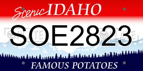 SOE2823 Idaho License Plate