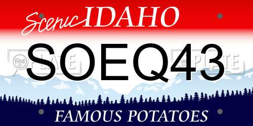 SOEQ43 Idaho License Plate