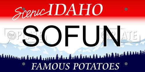SOFUN Idaho License Plate