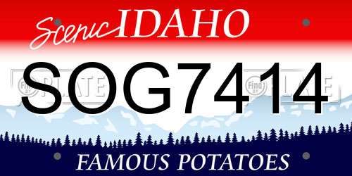 SOG7414 Idaho License Plate