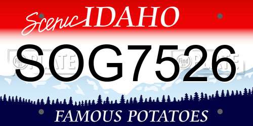 SOG7526 Idaho License Plate