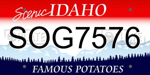 SOG7576 Idaho License Plate