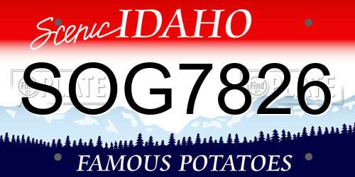 SOG7826 Idaho License Plate
