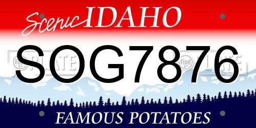 SOG7876 Idaho License Plate