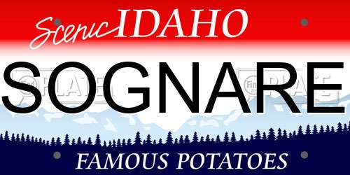 SOGNARE Idaho License Plate