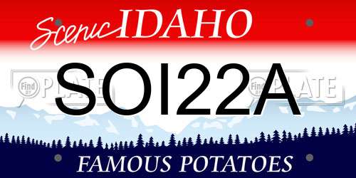 SOI22A Idaho License Plate