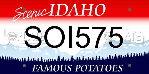 SOI575 Idaho License Plate