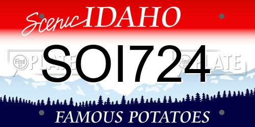 SOI724 Idaho License Plate