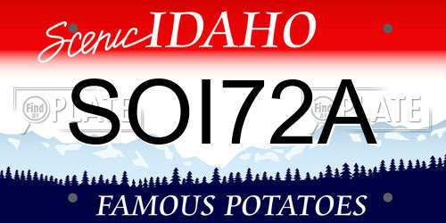 SOI72A Idaho License Plate