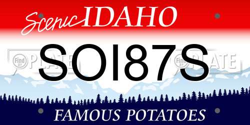 SOI87S Idaho License Plate
