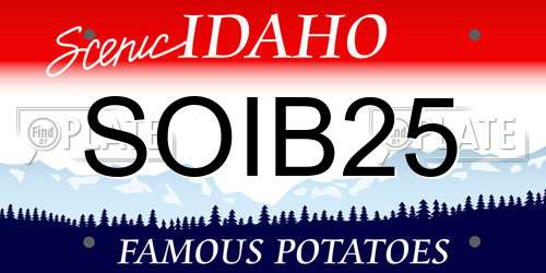 SOIB25 Idaho License Plate