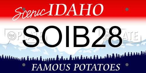 SOIB28 Idaho License Plate