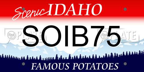 SOIB75 Idaho License Plate