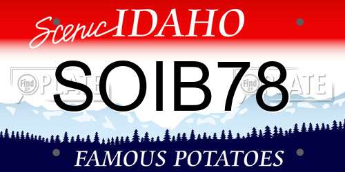 SOIB78 Idaho License Plate