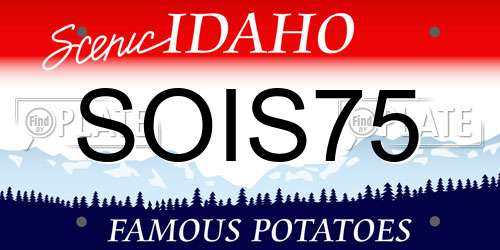 SOIS75 Idaho License Plate